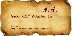 Anderkó Adalberta névjegykártya